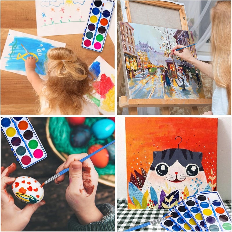 FUMILE 42 Pack Watercolor Paint Set for Kids, 12 Colors Watercolors Paints with Paint Brush, Kids Watercolor Paint Set for Party Favor, Classroom. - Image 5